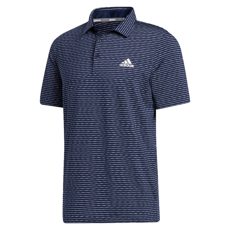 adidas Ultimate365 Space Dye Striped Polo Shirt - Collegiate Navy/White/Legacy Blue