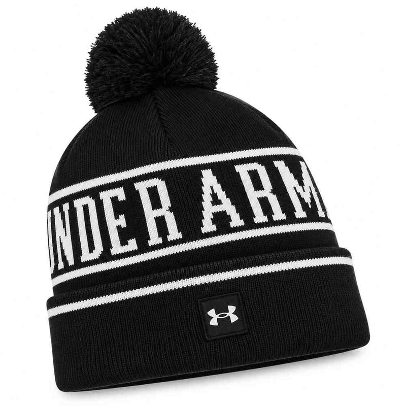 Under Armour Halftime Pom Pom Beanie - Black/White