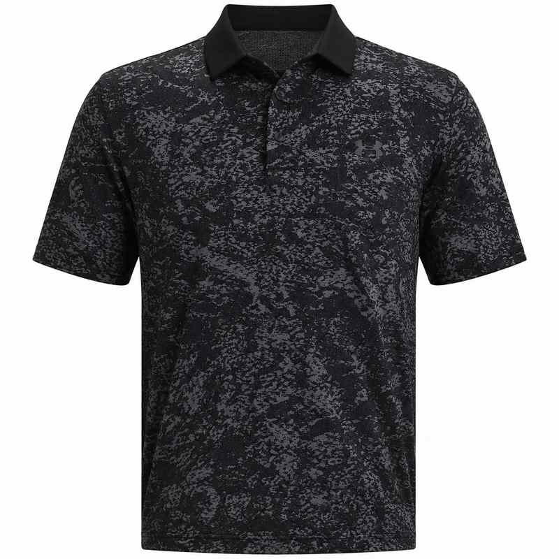 Under Armour Playoff 3.0 Printed Polo Shirt - Black/Castlerock/Black
