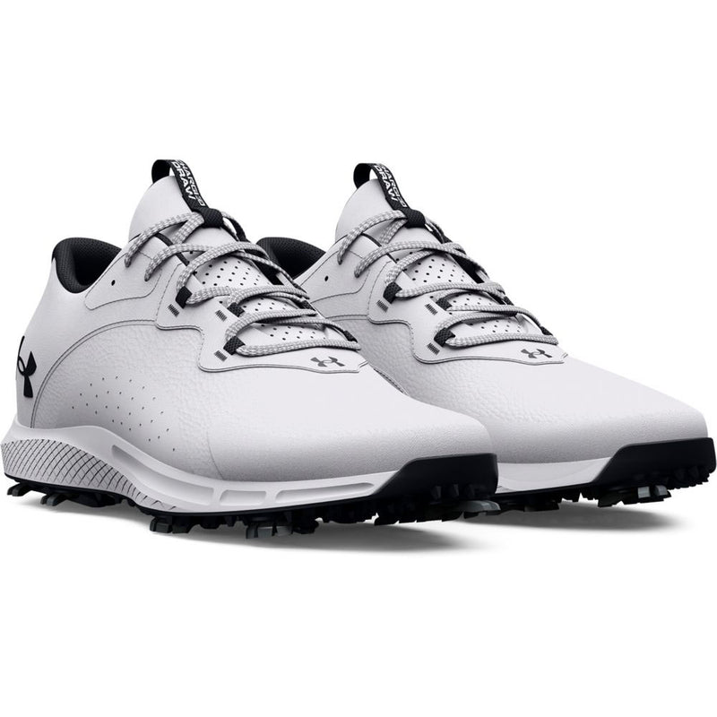 Under Armour Charged Draw 2 Wide Fit Waterproof Spiked Shoes - White/White/Black