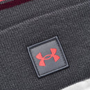 Under Armour Halftime Pom Beanie - Pitch Grey/Dark Maroon