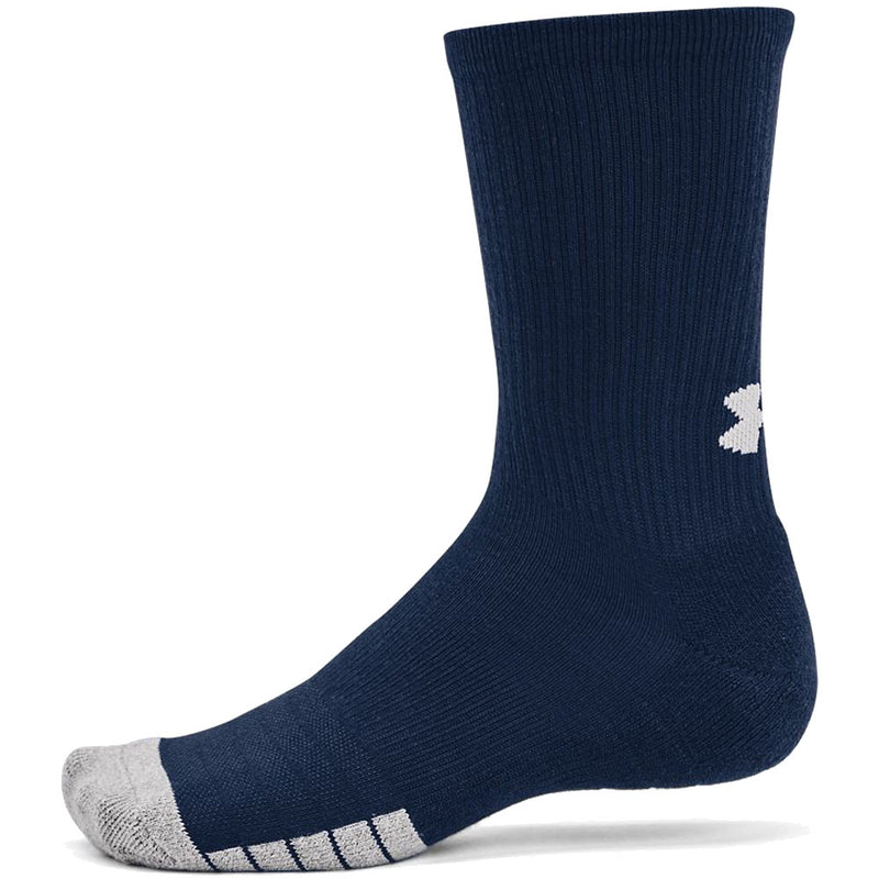 Under Armour HeatGear Crew Socks (3 Pack) - Academy/Halo Grey