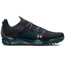 Under Armour HOVR Tour Wide Fit Waterproof Spikeless Shoes - Black/Surf Blue/Metallic Silver
