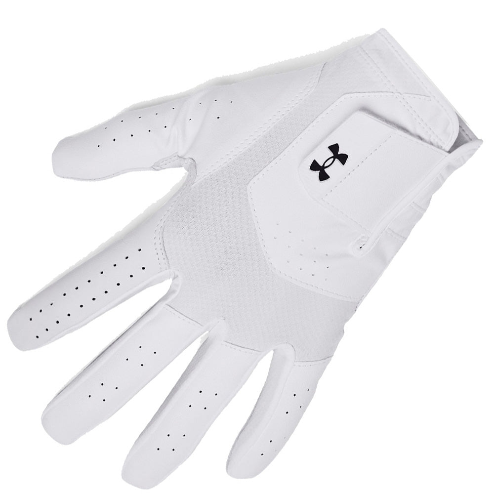 Under Armour Iso Chill Leather Golf Glove White Black