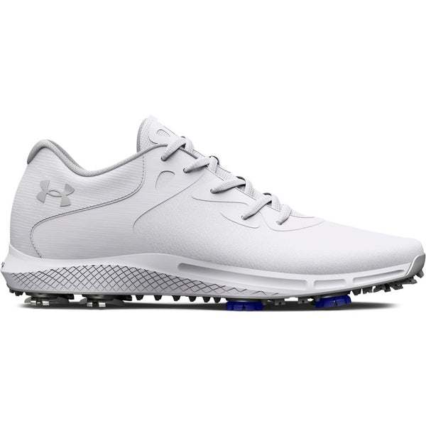 Under Armour Ladies Charged Breathe 2 Waterproof Spiked Shoes - White/Metallic Silver