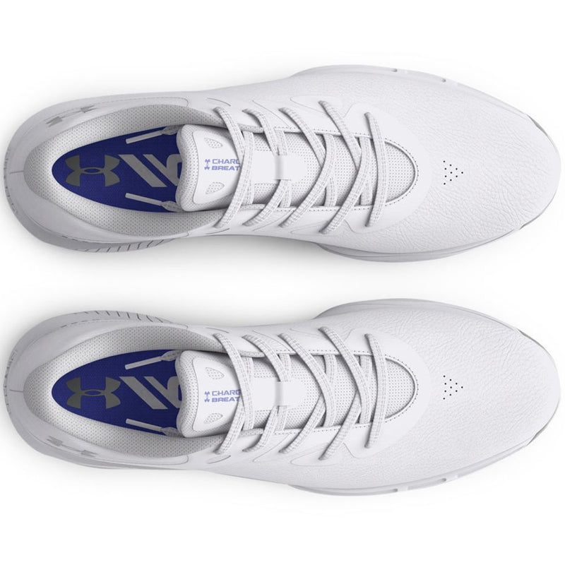 Under Armour Ladies Charged Breathe 2 Waterproof Spiked Shoes - White/Metallic Silver