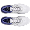 Under Armour Ladies Charged Breathe 2 Spikeless Shoes - White/Metallic Silver/Baja Blue