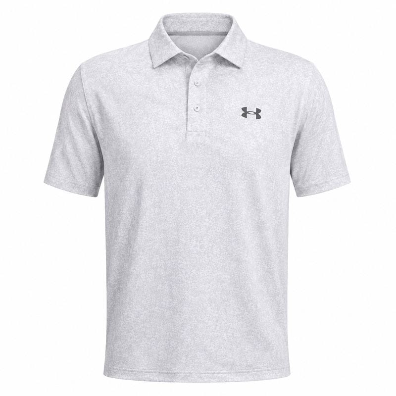 Under Armour Playoff 3.0 Printed Polo Shirt - White/Halo Gray/Castlerock