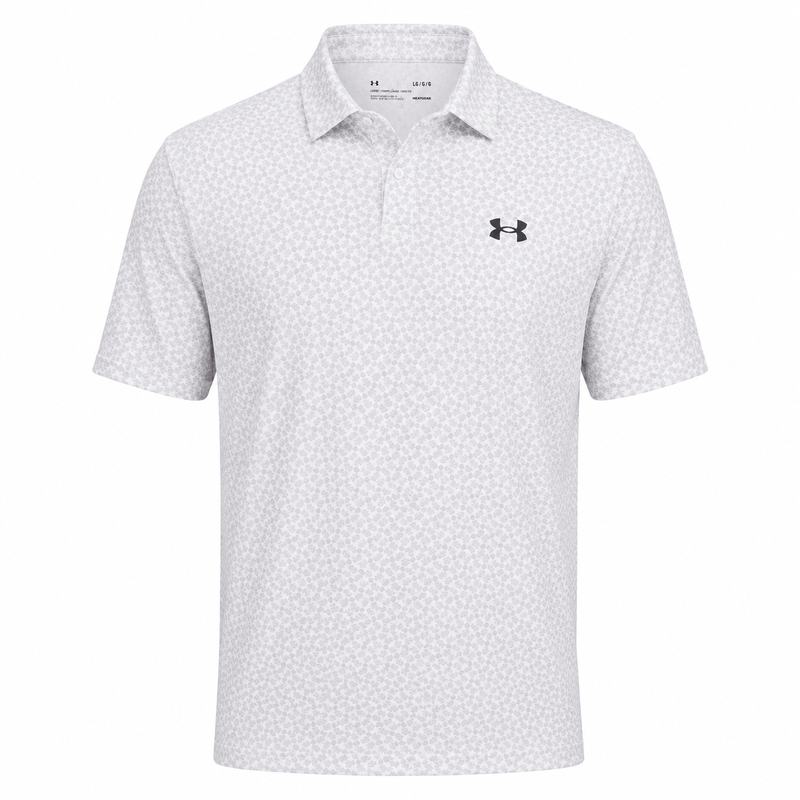 Under Armour T2G Printed Polo Shirt - White/Halo Gray/Black