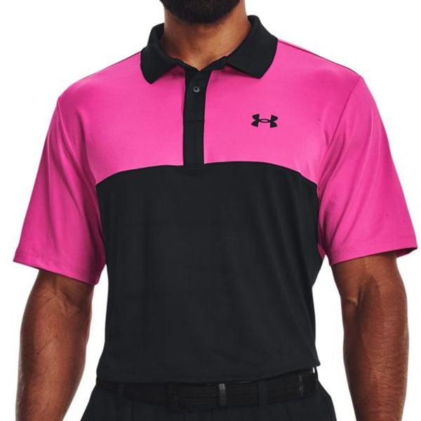 Under Armour Performance 3.0 Colour Block Polo Shirt - Black/Rebel Pink