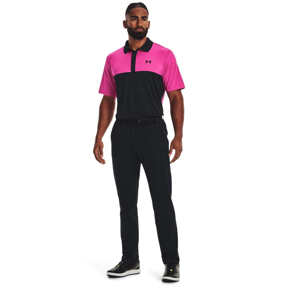 Under Armour Performance 3.0 Colour Block Polo Shirt Black Rebel Pin