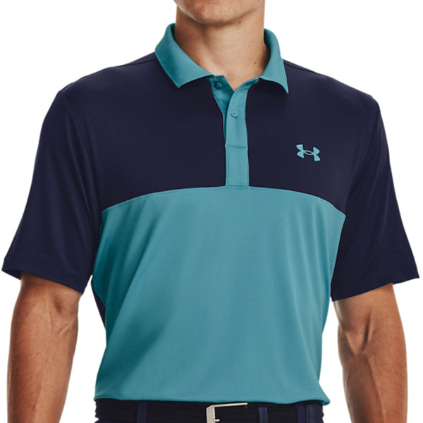 Under Armour Performance 3.0 Colour Block Polo Shirt - Glacier Blue/Midnight Navy