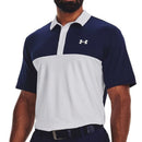 Under Armour Performance 3.0 Colour Block Polo Shirt - White/Midnight Navy