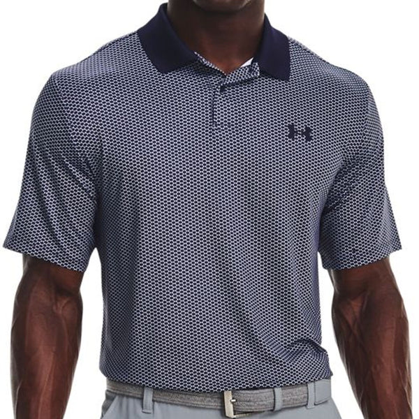 Under Armour Performance 3.0 Printed Polo Shirt - Midnight Navy/White