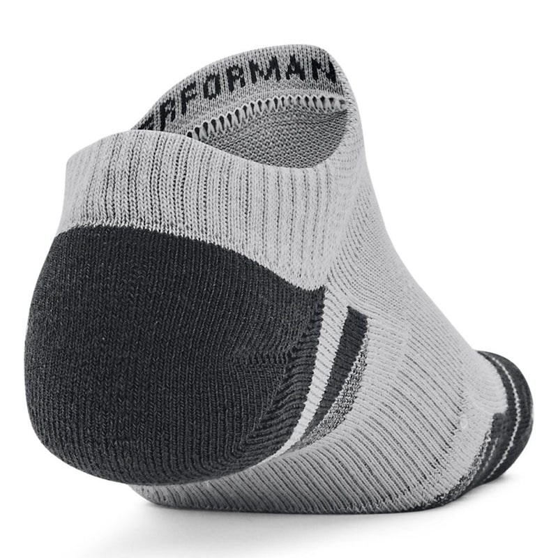 Under Armour Performance Tech No Show Socks (3 Pairs) - Mod Grey/White/Black