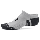 Under Armour Performance Tech No Show Socks (3 Pairs) - Mod Grey/White/Black