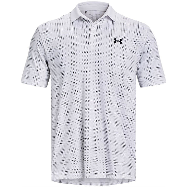 Under Armour Playoff 3.0 Dueces Grid Printed Polo Shirt - White/Midnight Navy
