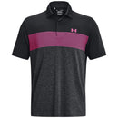 Under Armour Playoff 3.0 Low Round Stripe Polo Shirt - Black/Jet Grey/Rebel Pink