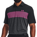 Under Armour Playoff 3.0 Low Round Stripe Polo Shirt - Black/Jet Grey/Rebel Pink