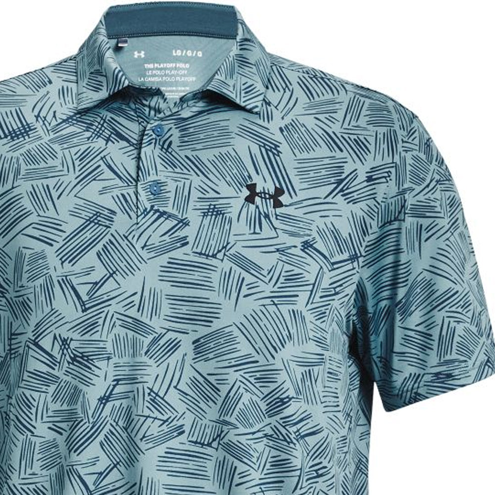 Under Armour Playoff Palm Sketch Printed Polo Shirt Still  Water/Static Blue
