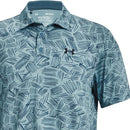Under Armour Playoff 3.0 Palm Sketch Printed Polo Shirt - Still Water/Static Blue