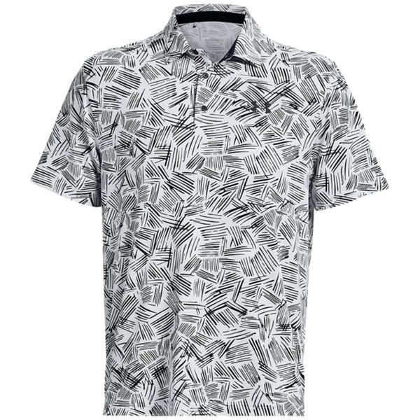 Under Armour Playoff 3.0 Palm Sketch Printed Polo Shirt - White/Black