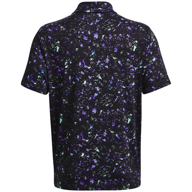 Under Armour Playoff 3.0 Printed Polo Shirt - Black/Neo Turquoise