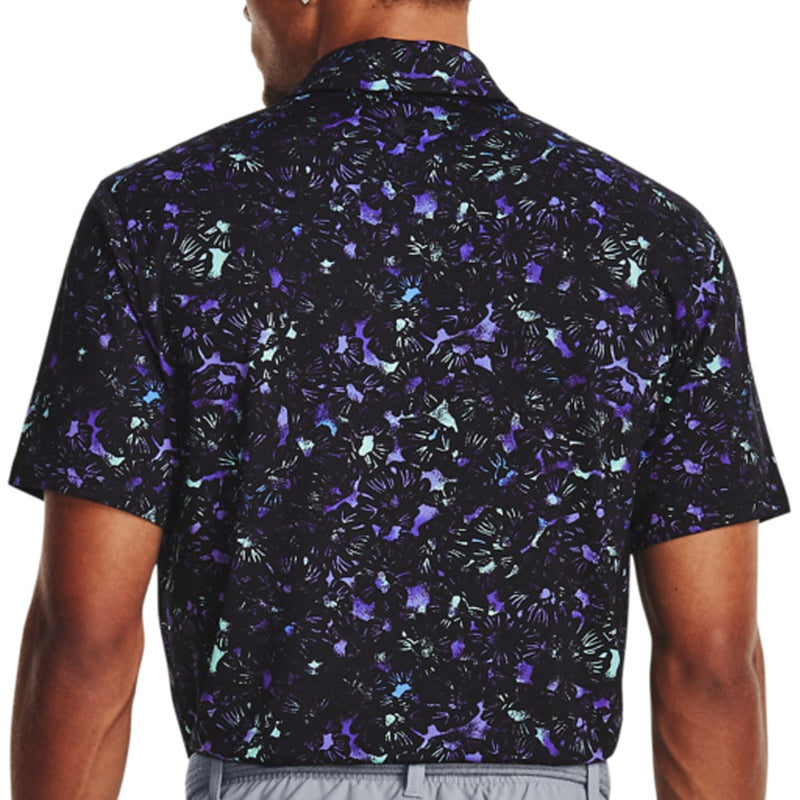 Under Armour Playoff 3.0 Printed Polo Shirt - Black/Neo Turquoise