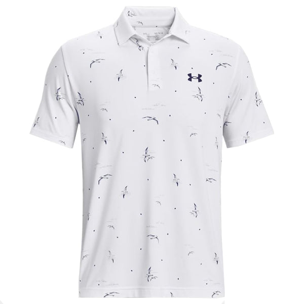 Under Armour Playoff 3.0 Printed Polo Shirt - White/Midnight Navy