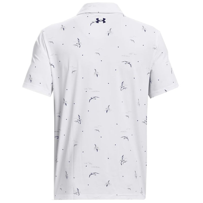 Under Armour Playoff 3.0 Printed Polo Shirt - White/Midnight Navy