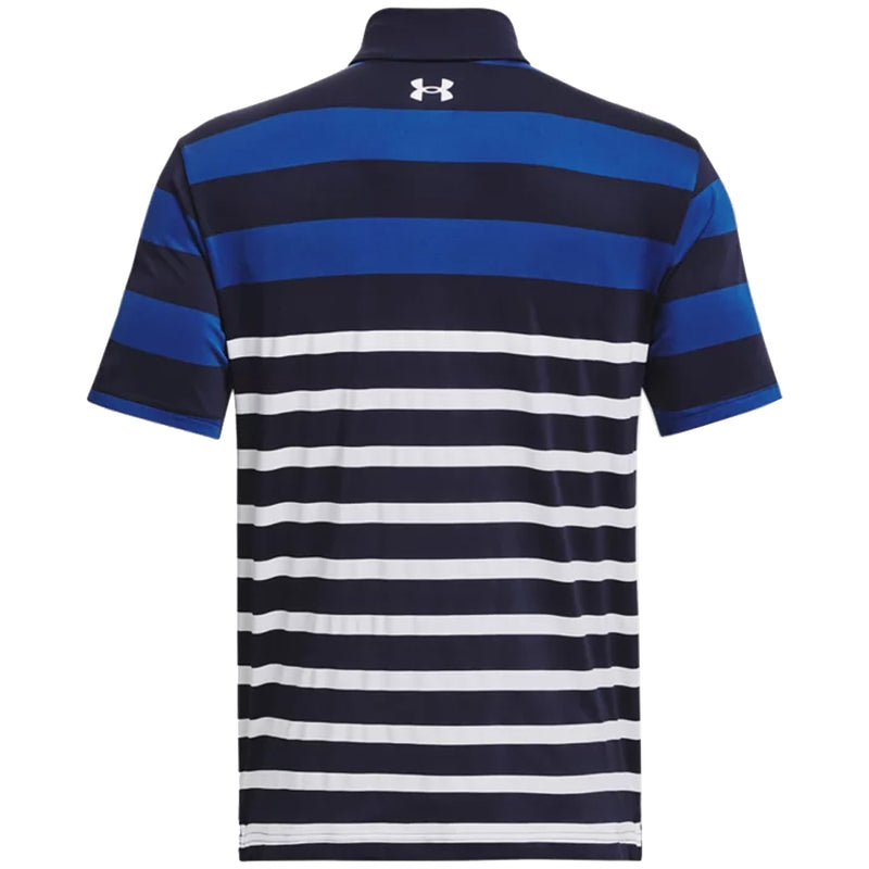 Under Armour Playoff 3.0 Rugby YD Stripe Polo Shirt - Midnight Navy/Blue Mirage/White