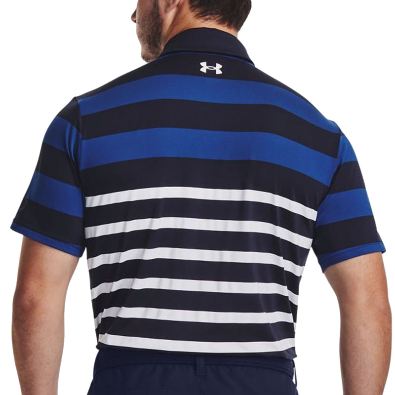 Under Armour Playoff 3.0 Rugby YD Stripe Polo Shirt - Midnight Navy/Blue Mirage/White
