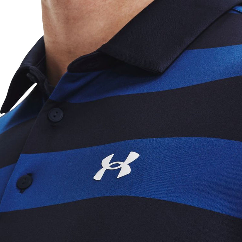 Under Armour Playoff 3.0 Rugby YD Stripe Polo Shirt - Midnight Navy/Blue Mirage/White