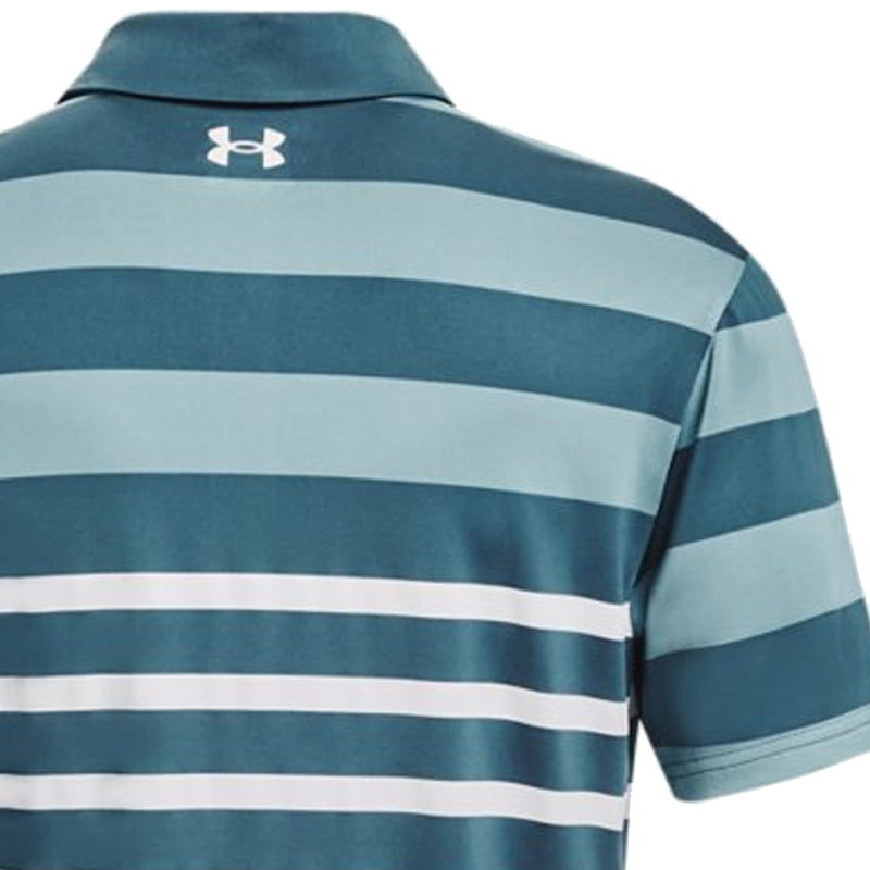 Under Armour Playoff 3.0 Rugby YD Stripe Polo Shirt - Static Blue/Still Water/White