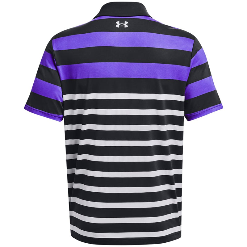 Under Armour Playoff 3.0 Stripe Polo Shirt - Black/Electric Purple