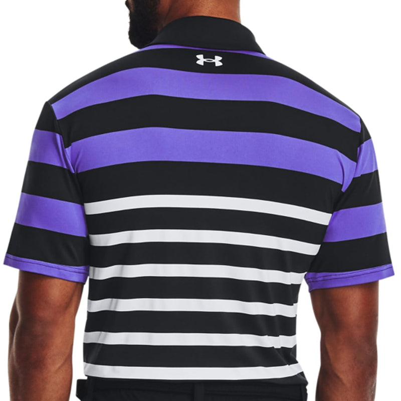 Under Armour Playoff 3.0 Stripe Polo Shirt - Black/Electric Purple
