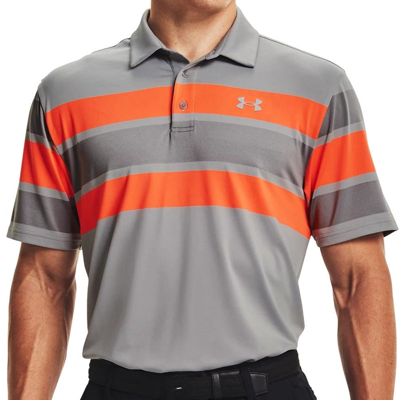 Under Armour Playoff 2.0 Block Stripe Polo Shirt - Grey Wolf/Concrete