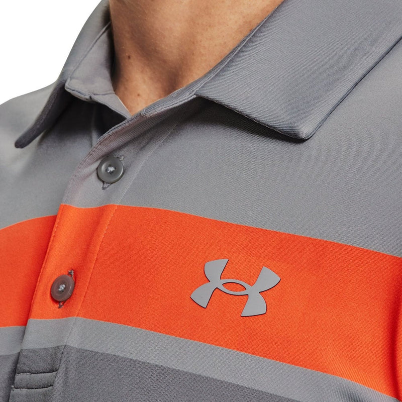 Under Armour Playoff 2.0 Block Stripe Polo Shirt - Grey Wolf/Concrete