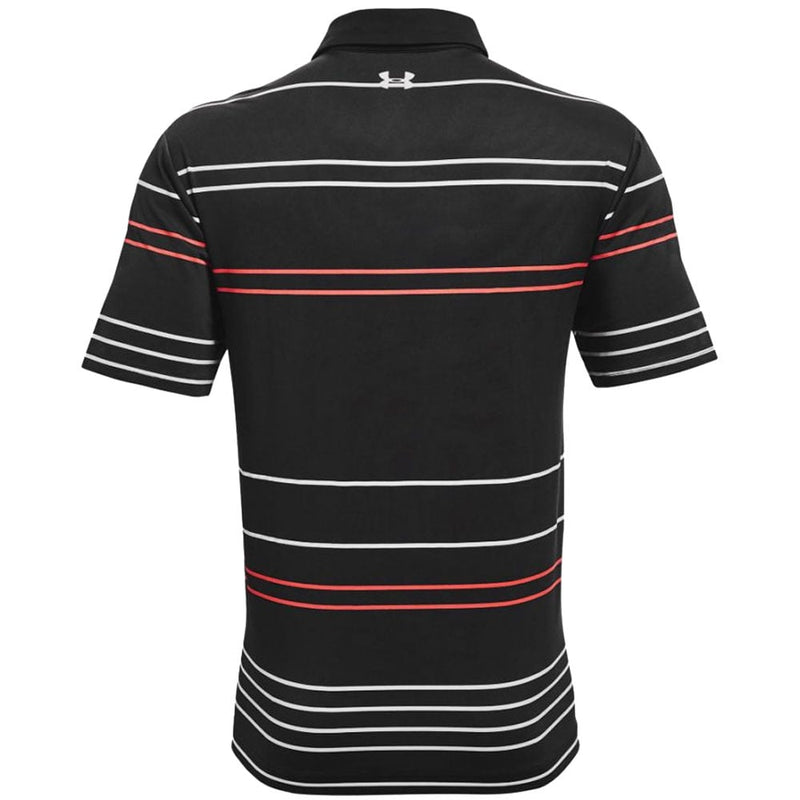 Under Armour Playoff 2.0 Pitch Stripe Polo Shirt - Black/Venom Red