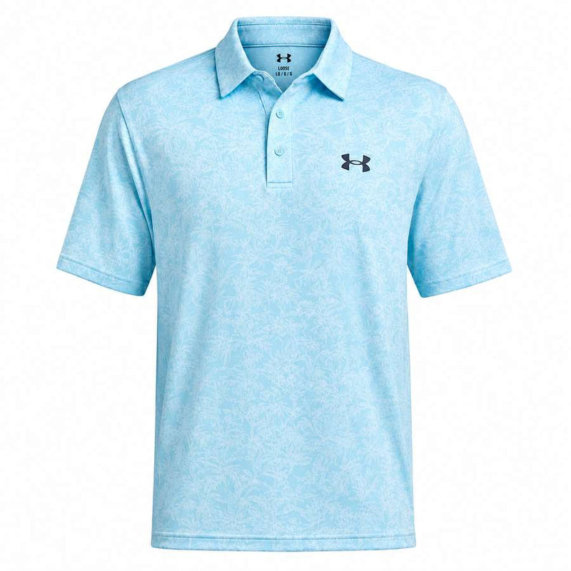 Under Armour Playoff 3.0 Printed Polo Shirt - Blue Haze/Midnight Navy