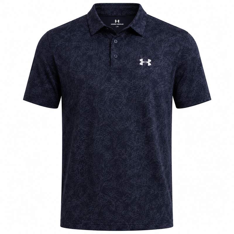 Under Armour Playoff 3.0 Printed Polo Shirt - Midnight Navy/Downpour Gray/Halo Gray