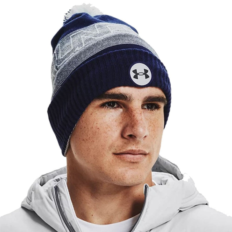 Under Armour Truckstop Fleece Beanie Hat - Midnight Navy/Halo Grey