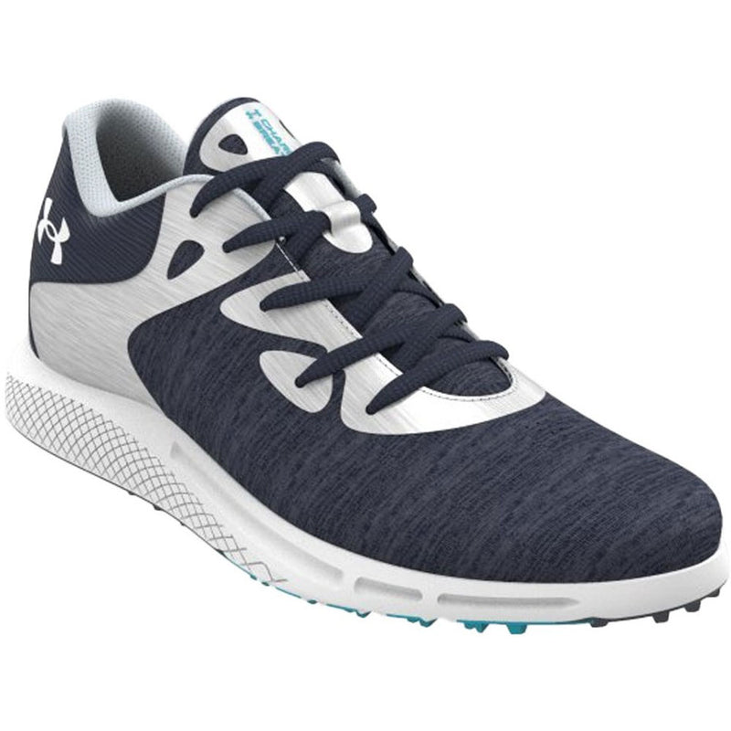 Under Armour Ladies Charged Breathe 2 Knit Spikeless Shoes Midnight Navy Midnight Navy White