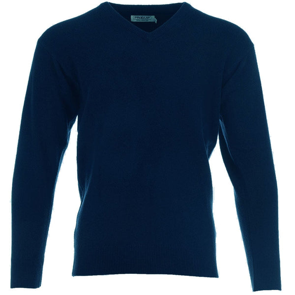 ProQuip Lambswool Water Repellent V Neck Golf Sweater - Navy