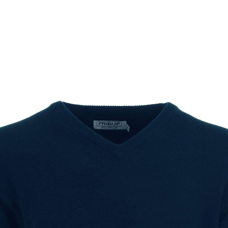 ProQuip Lambswool Water Repellent V Neck Golf Sweater - Navy