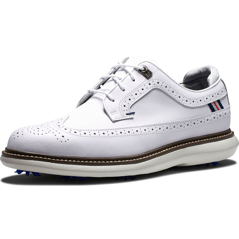 FootJoy Traditions Waterproof Spiked Shoes - White/White
