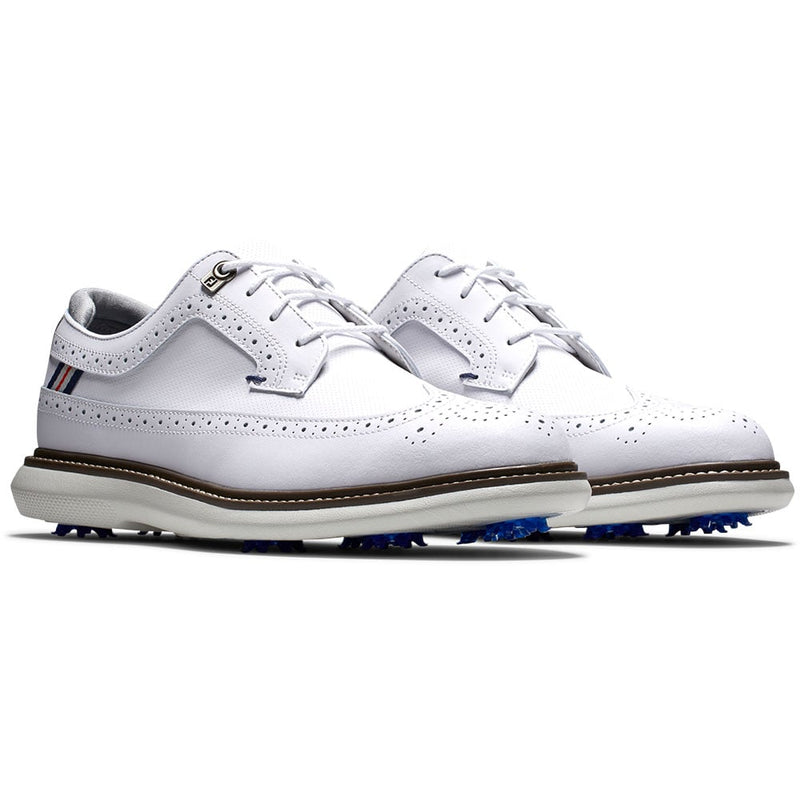FootJoy Traditions Waterproof Spiked Shoes - White/White
