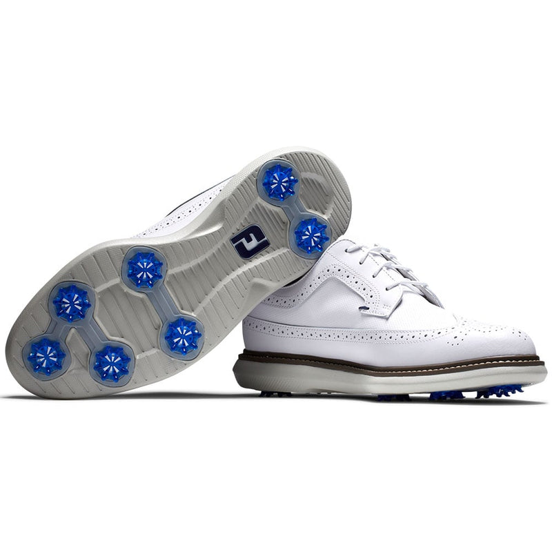 FootJoy Traditions Waterproof Spiked Shoes - White/White