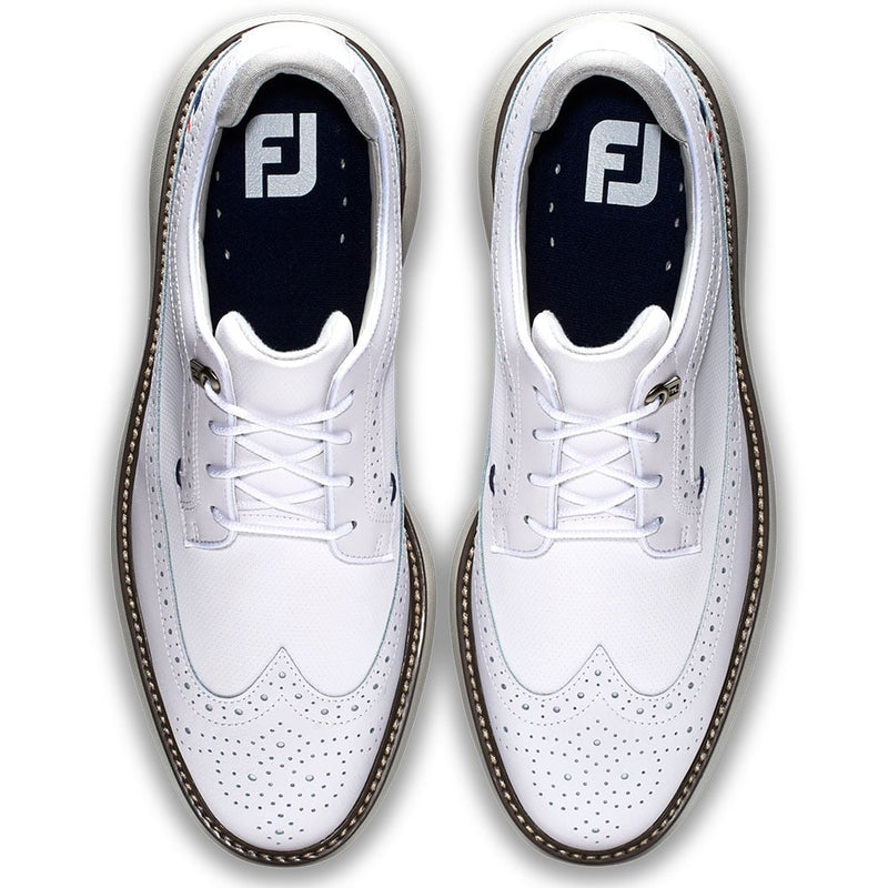 FootJoy Traditions Waterproof Spiked Shoes - White/White
