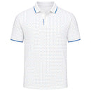 Under Armour ArmourDry Print Rib Polo Shirt - White/Green Citrine/Aegean Blue